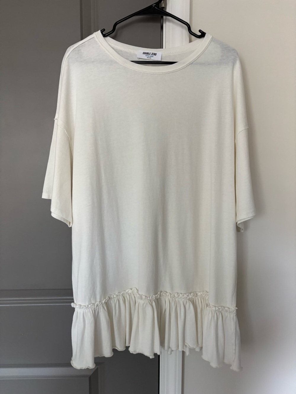 Double Zero Cream Ruffle Top